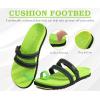imageKuaiLu Womens Slides Sandals with Plantar Fasciitis Arch Support Fashion Comfort Adjustable Flat Sandals Ladies Lightweight Orthotic Slip on SandalsGreenBlack