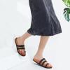 imageKuaiLu Womens Slides Sandals with Plantar Fasciitis Arch Support Fashion Comfort Adjustable Flat Sandals Ladies Lightweight Orthotic Slip on SandalsKhaki Black