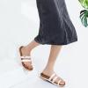imageKuaiLu Womens Slides Sandals with Plantar Fasciitis Arch Support Fashion Comfort Adjustable Flat Sandals Ladies Lightweight Orthotic Slip on SandalsKhaki White