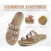 imageKuaiLu Womens Slides Sandals with Plantar Fasciitis Arch Support Fashion Comfort Adjustable Flat Sandals Ladies Lightweight Orthotic Slip on SandalsStylish Beige