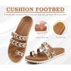 imageKuaiLu Womens Slides Sandals with Plantar Fasciitis Arch Support Fashion Comfort Adjustable Flat Sandals Ladies Lightweight Orthotic Slip on SandalsStylish White Khaki