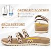 imageKuaiLu Womens Slides Sandals with Plantar Fasciitis Arch Support Fashion Comfort Adjustable Flat Sandals Ladies Lightweight Orthotic Slip on SandalsStylish Beige