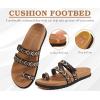 imageKuaiLu Womens Slides Sandals with Plantar Fasciitis Arch Support Fashion Comfort Adjustable Flat Sandals Ladies Lightweight Orthotic Slip on SandalsStylish Khaki Black