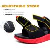 imageKuaiLu Womens Fashion Orthotic Slides Ladies Athletic Thick Cushion Recovery Sandals Adjustable Strap Slip On Walking Sandles With Comfortable Plantar Fasciitis Arch SupportBlackRed