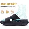 imageKuaiLu Womens Fashion Orthotic Slides Thick Cushion Recovery Sandals Ladies Slip On Walking Sandles With Comfortable Plantar Fasciitis Arch Support Indoor OutdoorBlack