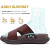imageKuaiLu Womens Fashion Orthotic Slides Thick Cushion Recovery Sandals Ladies Slip On Walking Sandles With Comfortable Plantar Fasciitis Arch Support Indoor OutdoorBrown