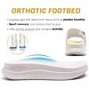 imageKuaiLu Womens Fashion Orthotic Slides Thick Cushion Recovery Sandals Ladies Slip On Walking Sandles With Comfortable Plantar Fasciitis Arch Support Indoor OutdoorColor White