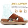 imageKuaiLu Womens Fashion Orthotic Slides Thick Cushion Recovery Sandals Ladies Slip On Walking Sandles With Comfortable Plantar Fasciitis Arch Support Indoor OutdoorColor Khaki
