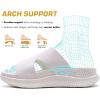 imageKuaiLu Womens Fashion Orthotic Slides Thick Cushion Recovery Sandals Ladies Slip On Walking Sandles With Comfortable Plantar Fasciitis Arch Support Indoor OutdoorSnow White