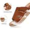 imageKuaiLu Womens Fashion Orthotic Slides Thick Cushion Recovery Sandals Ladies Slip On Walking Sandles With Comfortable Plantar Fasciitis Arch Support Indoor OutdoorKhaki
