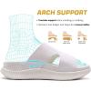 imageKuaiLu Womens Fashion Orthotic Slides Thick Cushion Recovery Sandals Ladies Slip On Walking Sandles With Comfortable Plantar Fasciitis Arch Support Indoor OutdoorColor White