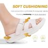 imageKuaiLu Womens Fashion Orthotic Slides Thick Cushion Recovery Sandals Ladies Slip On Walking Sandles With Comfortable Plantar Fasciitis Arch Support Indoor OutdoorSnow White