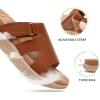 imageKuaiLu Womens Fashion Orthotic Slides Thick Cushion Recovery Sandals Ladies Slip On Walking Sandles With Comfortable Plantar Fasciitis Arch Support Indoor OutdoorColor Khaki