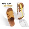 imageKuaiLu Womens Fashion Orthotic Slides Thick Cushion Recovery Sandals Ladies Slip On Walking Sandles With Comfortable Plantar Fasciitis Arch Support Indoor OutdoorTan White
