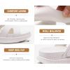 imageKuaiLu Womens Fashion Orthotic Slides Thick Cushion Recovery Sandals Ladies Slip On Walking Sandles With Comfortable Plantar Fasciitis Arch Support Indoor OutdoorColor White