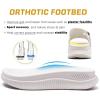 imageKuaiLu Womens Fashion Orthotic Slides Thick Cushion Recovery Sandals Ladies Slip On Walking Sandles With Comfortable Plantar Fasciitis Arch Support Indoor OutdoorSnow White
