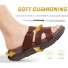 imageKuaiLu Womens Fashion Orthotic Slides Thick Cushion Recovery Sandals Ladies Slip On Walking Sandles With Comfortable Plantar Fasciitis Arch Support Indoor OutdoorBrown