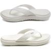 imageKuaiLu Womens Flip Flops Ladies Yoga Mat Comfortable Walking Thong Sandals With Plantar Fasciitis Arch Support Slip On Indoor Outdoor For SummerAll White