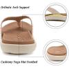imageKuaiLu Womens Flip Flops Ladies Yoga Mat Comfortable Walking Thong Sandals With Plantar Fasciitis Arch Support Slip On Indoor Outdoor For SummerBeige White