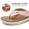 imageKuaiLu Womens Flip Flops Ladies Yoga Mat Comfortable Walking Thong Sandals With Plantar Fasciitis Arch Support Slip On Indoor Outdoor For SummerBeige White