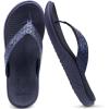 imageKuaiLu Womens Flip Flops Ladies Yoga Mat Comfortable Walking Thong Sandals With Plantar Fasciitis Arch Support Slip On Indoor Outdoor For SummerDark Blue