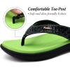imageKuaiLu Womens Flip Flops Ladies Yoga Mat Comfortable Walking Thong Sandals With Plantar Fasciitis Arch Support Slip On Indoor Outdoor For SummerGreen Black