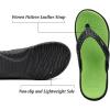 imageKuaiLu Womens Flip Flops Ladies Yoga Mat Comfortable Walking Thong Sandals With Plantar Fasciitis Arch Support Slip On Indoor Outdoor For SummerGreen Black