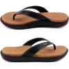 imageKuaiLu Womens Flip Flops Ladies Yoga Mat Comfortable Walking Thong Sandals With Plantar Fasciitis Arch Support Slip On Indoor Outdoor For SummerKhaki Black