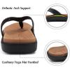 imageKuaiLu Womens Flip Flops Ladies Yoga Mat Comfortable Walking Thong Sandals With Plantar Fasciitis Arch Support Slip On Indoor Outdoor For SummerKhaki Black