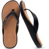 imageKuaiLu Womens Flip Flops Ladies Yoga Mat Comfortable Walking Thong Sandals With Plantar Fasciitis Arch Support Slip On Indoor Outdoor For SummerKhaki Black