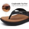 imageKuaiLu Womens Flip Flops Ladies Yoga Mat Comfortable Walking Thong Sandals With Plantar Fasciitis Arch Support Slip On Indoor Outdoor For SummerKhaki Black