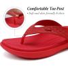 imageKuaiLu Womens Flip Flops Ladies Yoga Mat Comfortable Walking Thong Sandals With Plantar Fasciitis Arch Support Slip On Indoor Outdoor For SummerPure Red