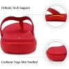 imageKuaiLu Womens Flip Flops Ladies Yoga Mat Comfortable Walking Thong Sandals With Plantar Fasciitis Arch Support Slip On Indoor Outdoor For SummerPure Red