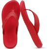 imageKuaiLu Womens Flip Flops Ladies Yoga Mat Comfortable Walking Thong Sandals With Plantar Fasciitis Arch Support Slip On Indoor Outdoor For SummerPure Red