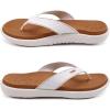 imageKuaiLu Womens Flip Flops Ladies Yoga Mat Comfortable Walking Thong Sandals With Plantar Fasciitis Arch Support Slip On Indoor Outdoor For SummerWhite Khaki