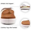 imageKuaiLu Womens Flip Flops Ladies Yoga Mat Comfortable Walking Thong Sandals With Plantar Fasciitis Arch Support Slip On Indoor Outdoor For SummerWhite Khaki