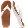 imageKuaiLu Womens Flip Flops Ladies Yoga Mat Comfortable Walking Thong Sandals With Plantar Fasciitis Arch Support Slip On Indoor Outdoor For SummerWhite Khaki