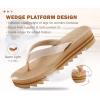 imageKuaiLu Womens Flip Flops Ladies Yoga Mat Platform Thong Sandals Dressy Womans Lightweight Summer Slip On Beach Flip Flop Sandles Soft Cushion Footbed Arch SupportBeigechoose a Smaller Size