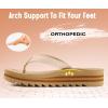 imageKuaiLu Womens Flip Flops Ladies Yoga Mat Platform Thong Sandals Dressy Womans Lightweight Summer Slip On Beach Flip Flop Sandles Soft Cushion Footbed Arch SupportBeigechoose a Smaller Size