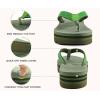 imageKuaiLu Womens Flip Flops Ladies Yoga Mat Platform Thong Sandals Dressy Womans Lightweight Summer Slip On Beach Flip Flop Sandles Soft Cushion Footbed Arch SupportGreenchoose a Smaller Size