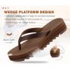 imageKuaiLu Womens Flip Flops Ladies Yoga Mat Platform Thong Sandals Dressy Womans Lightweight Summer Slip On Beach Flip Flop Sandles Soft Cushion Footbed Arch SupportDark Brownchoose a Smaller Size