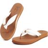 imageKuaiLu Womens Flip Flops With Arch Support Comfortable Yoga Mat Cushion Thong Leather Sandals for Ladies Fashion Slip On Summer Beach Walking Slides Indoor Outdoor Travel Orthotic SlippersKhaki White
