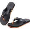 imageKuaiLu Womens Flip Flops With Arch Support Comfortable Yoga Mat Cushion Thong Leather Sandals for Ladies Fashion Slip On Summer Beach Walking Slides Indoor Outdoor Travel Orthotic SlippersBlack Khaki