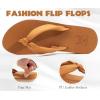 imageKuaiLu Womens Flip Flops With Arch Support Comfortable Yoga Mat Cushion Thong Leather Sandals for Ladies Fashion Slip On Summer Beach Walking Slides Indoor Outdoor Travel Orthotic SlippersKhaki