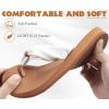 imageKuaiLu Womens Flip Flops With Arch Support Comfortable Yoga Mat Cushion Thong Leather Sandals for Ladies Fashion Slip On Summer Beach Walking Slides Indoor Outdoor Travel Orthotic SlippersKhaki White