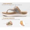 imageKuaiLu Womens Orthopedic Flip Flops With Arch Support Adjustable Thick Athletic Cushion Recovery Walking Sandals For Woman Ladies Fashion Comfortable FlipFlop Slides Water Resistant ampamp LightweightBeige