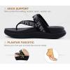 imageKuaiLu Womens Orthopedic Flip Flops With Arch Support Adjustable Thick Athletic Cushion Recovery Walking Sandals For Woman Ladies Fashion Comfortable FlipFlop Slides Water Resistant ampamp LightweightBlack