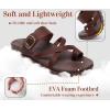 imageKuaiLu Womens Orthopedic Sandals With Comfortable Arch Support Cushion Yoga Mat Slides Fashion Summer Beach Flat Sandles Adjustable Open Toe Travel Outdoor Plantar Fasciitis Flip Flops US Size 511Brown