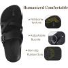 imageKuaiLu Womens Orthopedic Sandals With Comfortable Arch Support Cushion Yoga Mat Slides Fashion Summer Beach Flat Sandles Adjustable Open Toe Travel Outdoor Plantar Fasciitis Flip Flops US Size 511Black