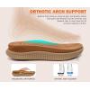 imageKuaiLu Womens Orthotic Cushion Flip Flops Sport Recovery Walking Sandals for Women with Comfortable Arch Support  Adjustable Flatform Slip On Indoor Outdoor For Summer CasualOrange Khaki